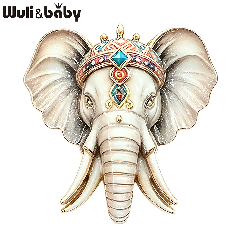 Wuli&baby Vintage Elefantenkopf-Broschen für Frauen Unisex 5-Farben Emaille Tier Party Casual Broschen Geschenke – Detail 5