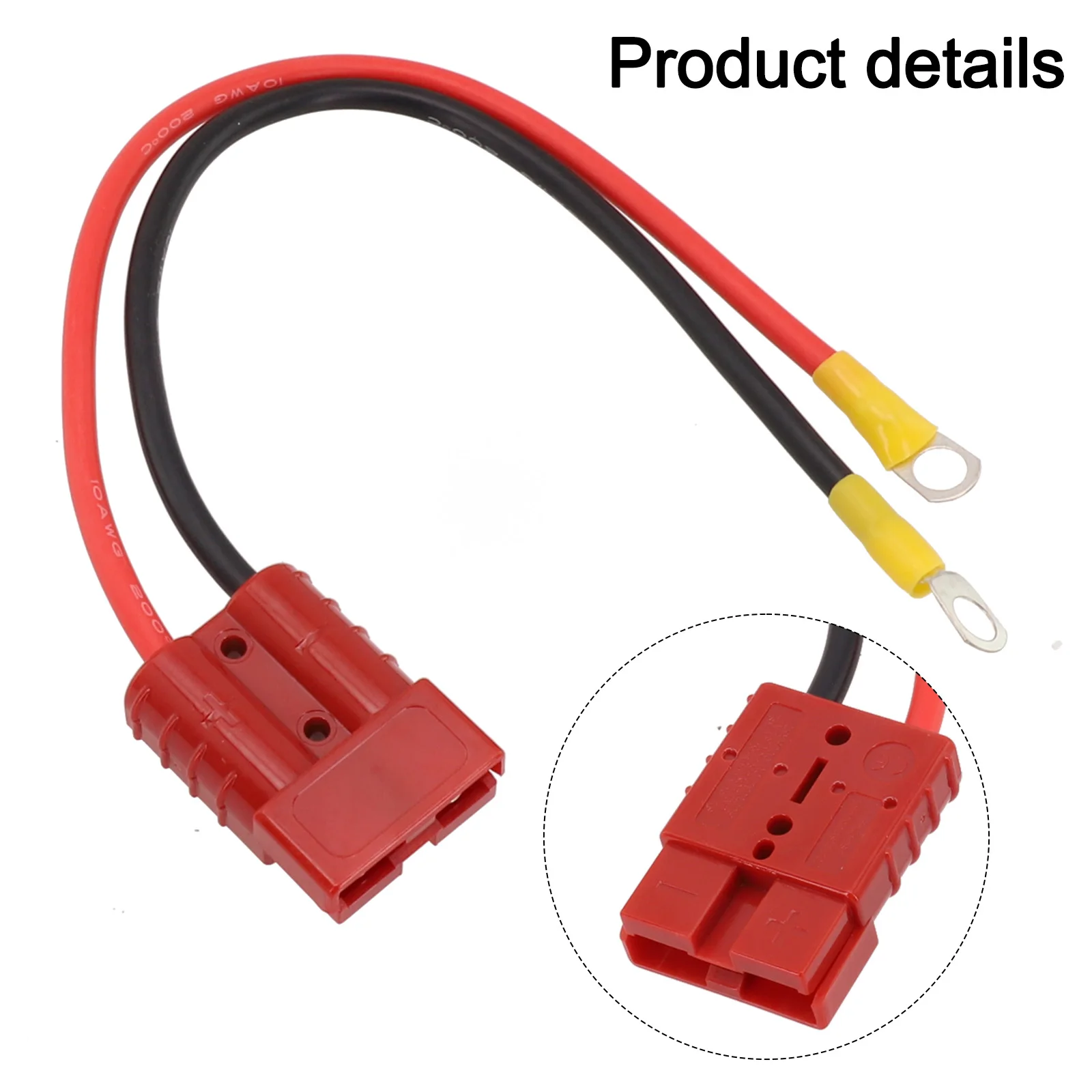 50A Battery Charging Cable with M8 Post and Silver Plated Ring Terminal Designed for Industrial and Solar Power Applications