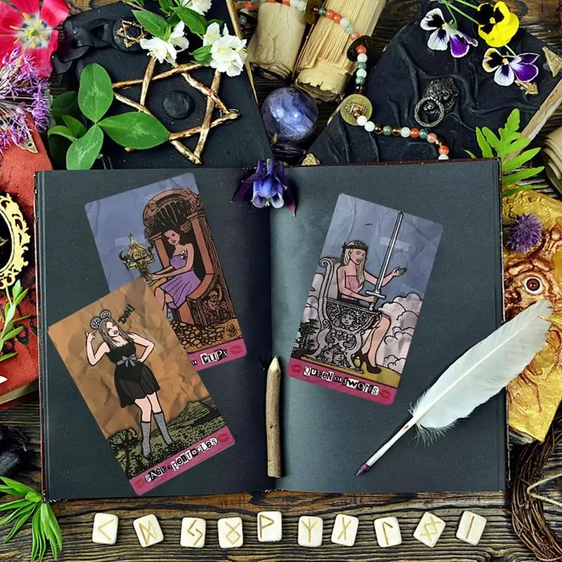 Tarotkaarten Volledig Engelse Versie Draagbaar Een Gemene Meisjes Tarot 12X7Cm Psychologisch Orakel Dek Mysterieuze Waarzeggerij Kaart