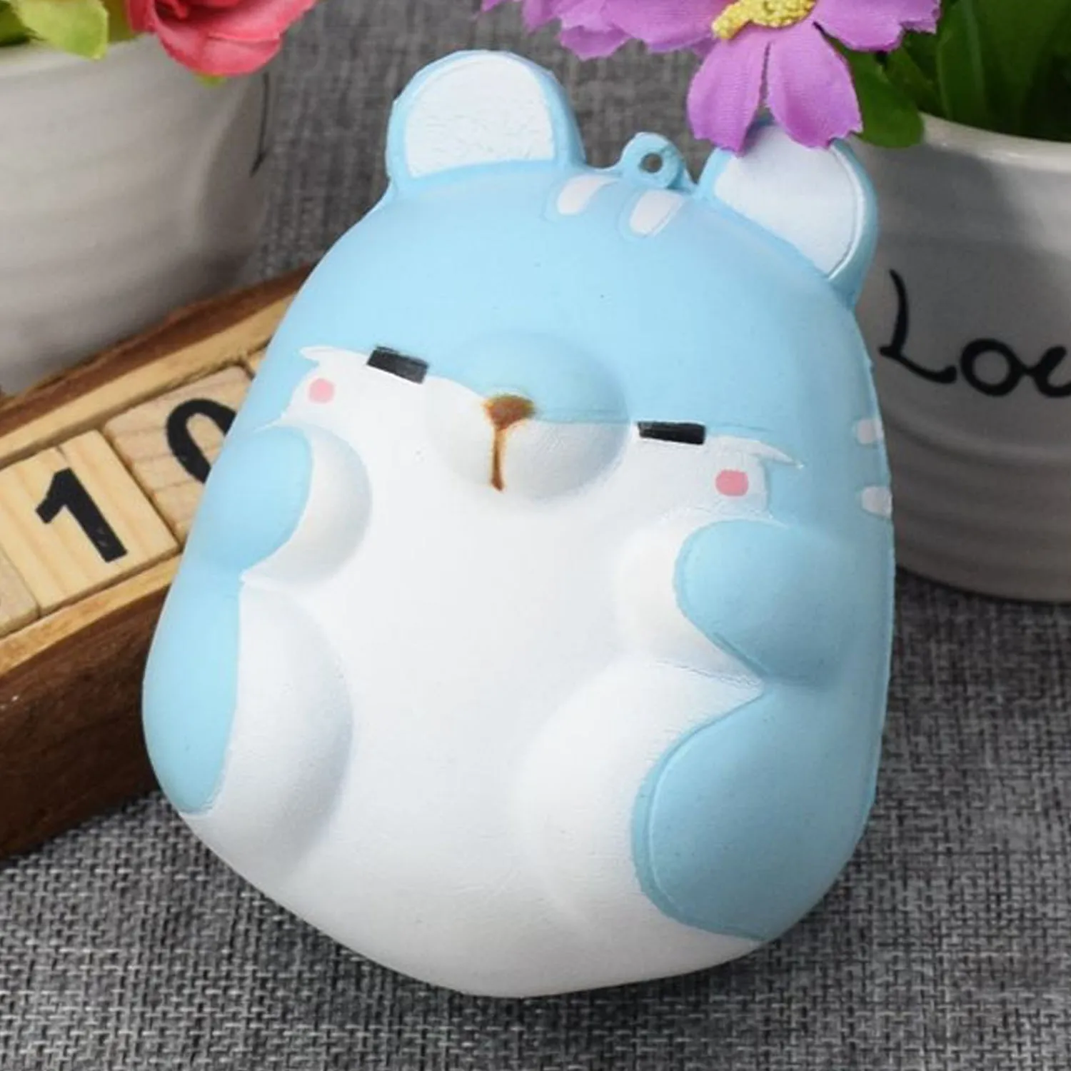 Besegad Cute Kawaii Slow Rising Soft Squishy Hamster Squishies Cartoon Animal Squeeze Squish Toy for Relieves Stress Anxiety