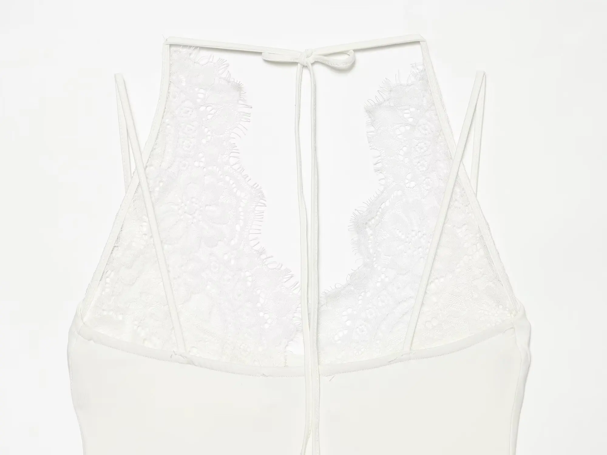 TFMLN Damen Neckholder-Top mit Spitzenbesatz, schickes ärmelloses Cami-Top, Sommer, neu, einfarbig, sexy, schlankmachend, für Ausgeh-Looks, lässige Damenbekleidung – Detail 15