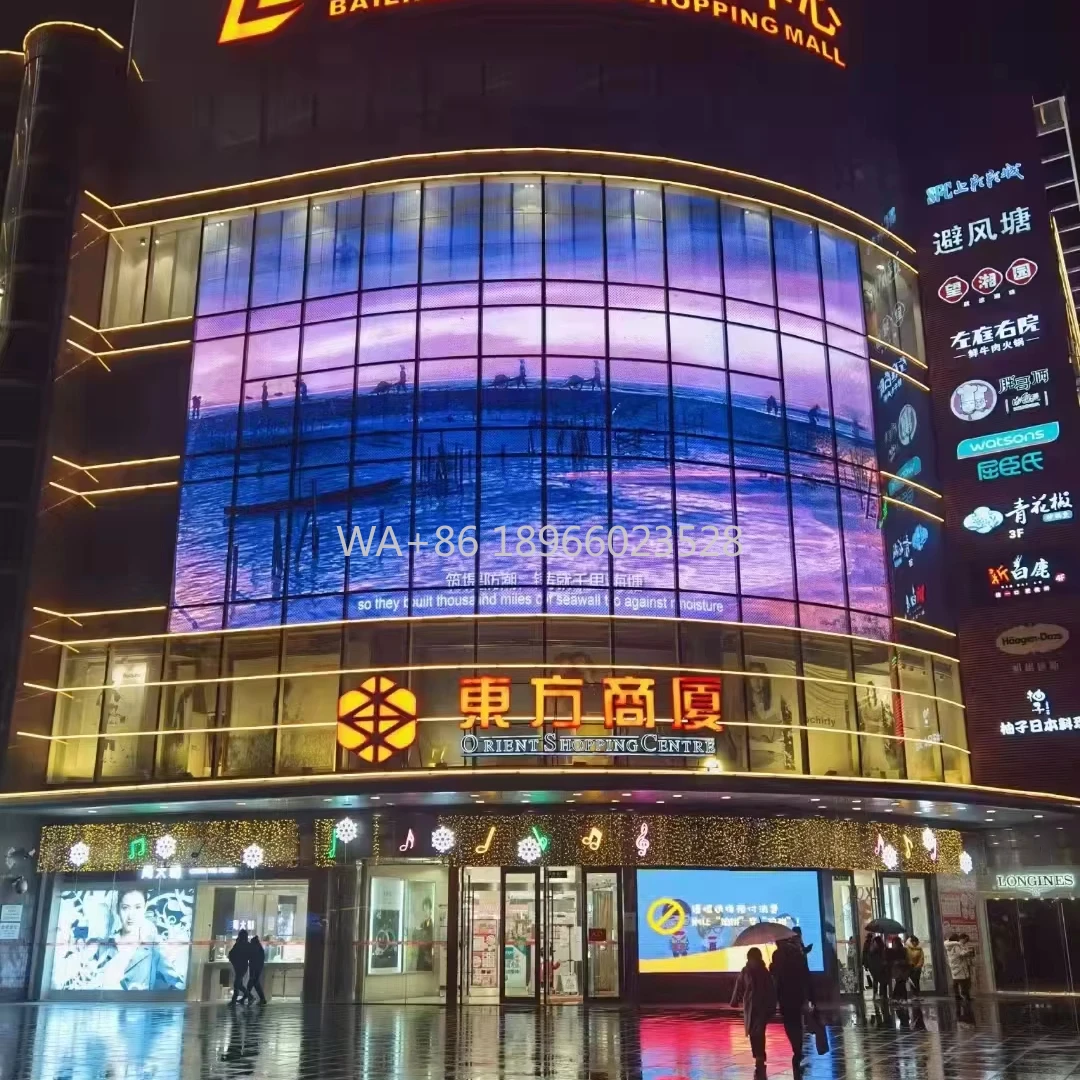 

Factory Transparent Led Display Outdoor High Brightness Building Glass Display Advertising P3.9 P7.8 Film Screen LED Display
