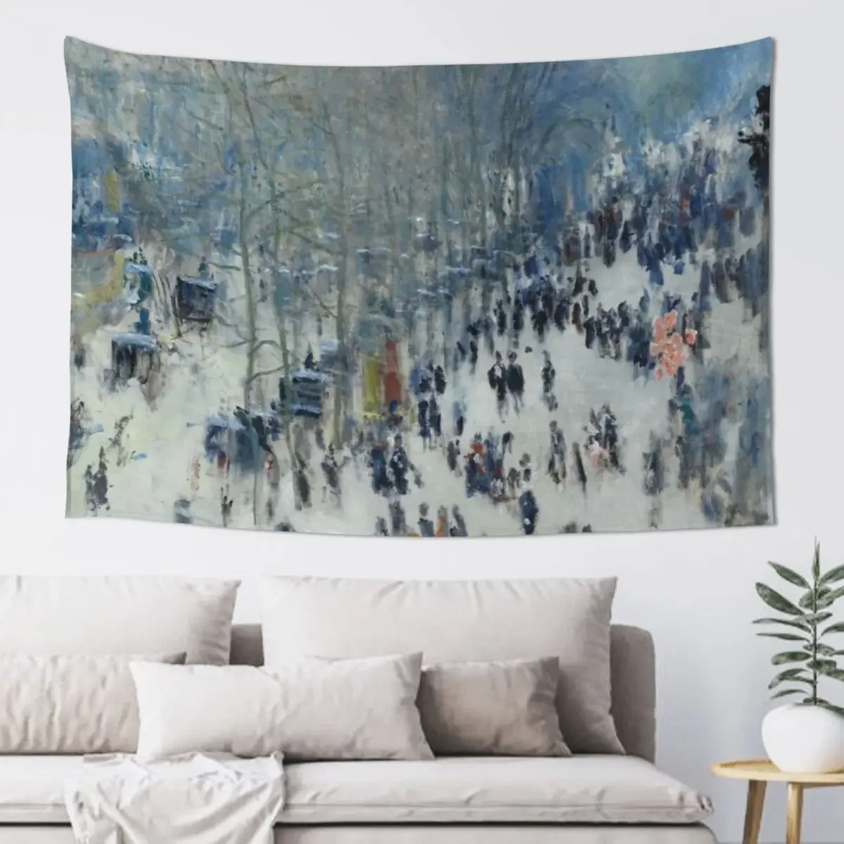 HD. Boulevard des Capucines, by Claude Monet. HIGH DEFINITION Tapestry Room Decore Aesthetic Wall Tapestries Tapestry