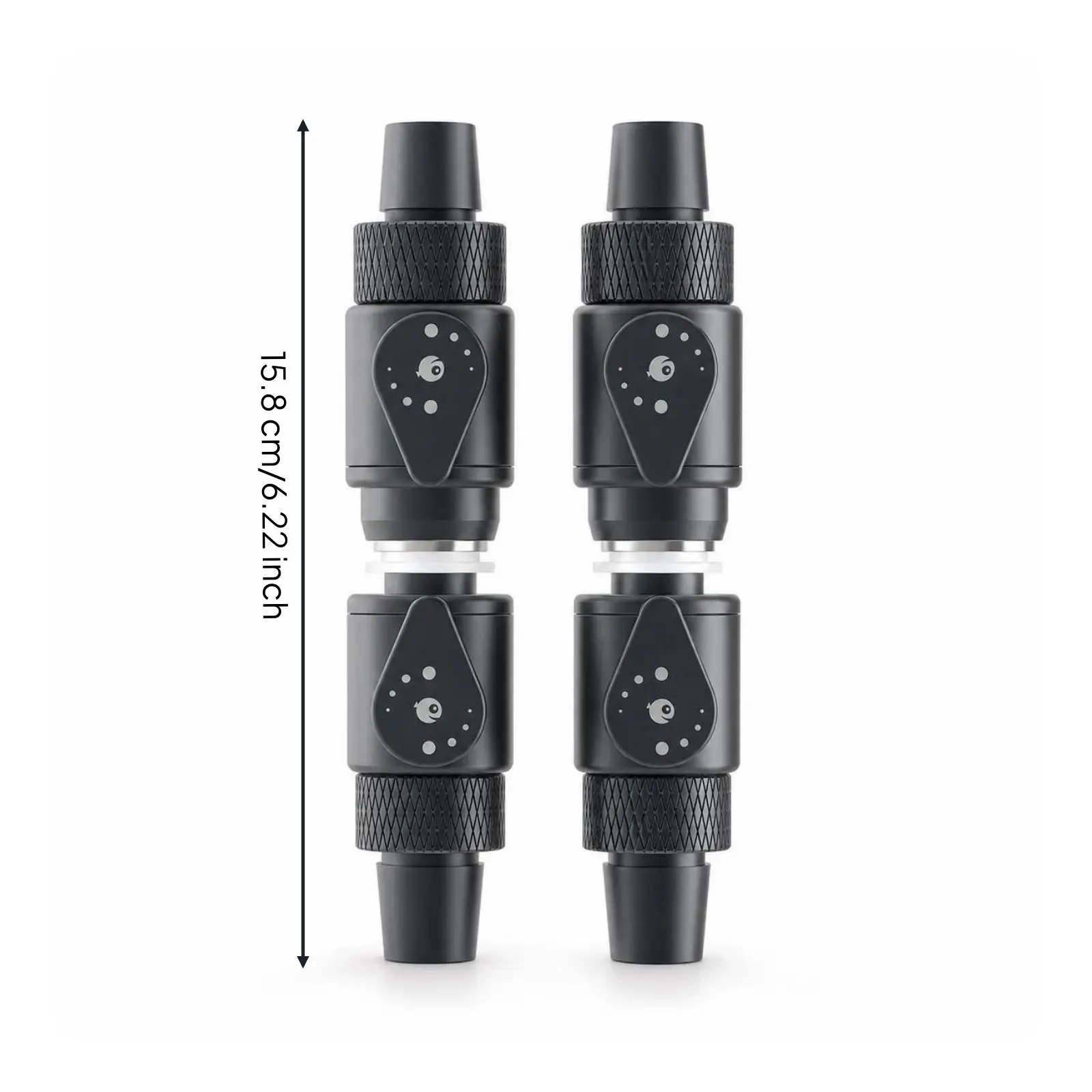 Aluminum Alloy Valve Knurled Grip Stopcock Valve Detachable Hose Connector for Aquarium Water Current Adjust