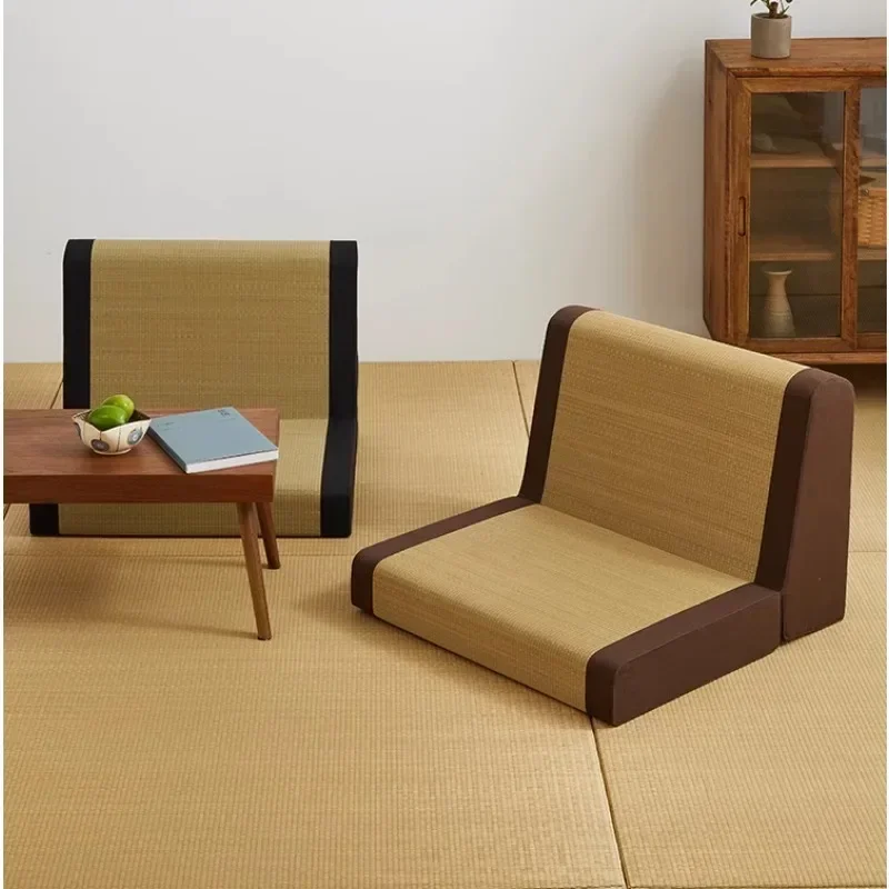 

Natural Grass Weaving Tatami Seats Meditation Floor Chair Zen Yoga Backrest Chairs Comfortable Sitting Japanese Room Furniture