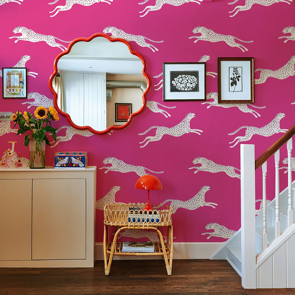 الوردي ليوبارد قشر وعصا ورق جدران من الفينيل موردن ذاتية اللصق مقاوم للماء غرفة المعيشة جدار ديكور شيك ملصقات خزانة الحيوان