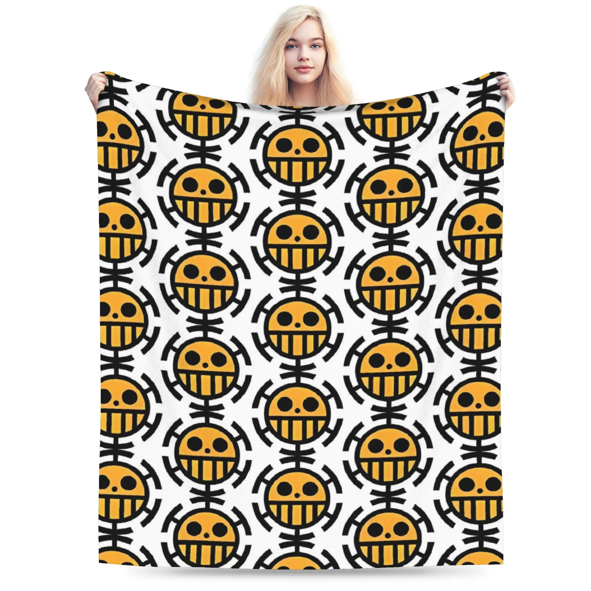 One Piece Fashion Anime-Decken, geeignet für alle Jahreszeiten, warme Flanell-Überwurfdecken für überall, Film, Büro, Reisen, Sofa
