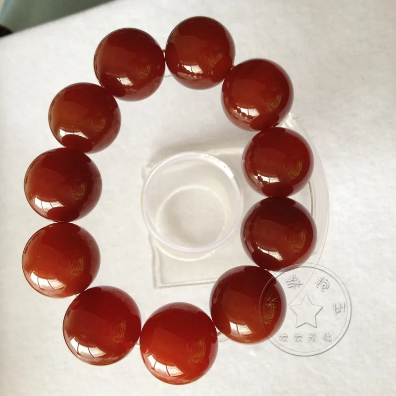 Natural Chalcedony Beaded , Red Agate Men And Women, Bracelet