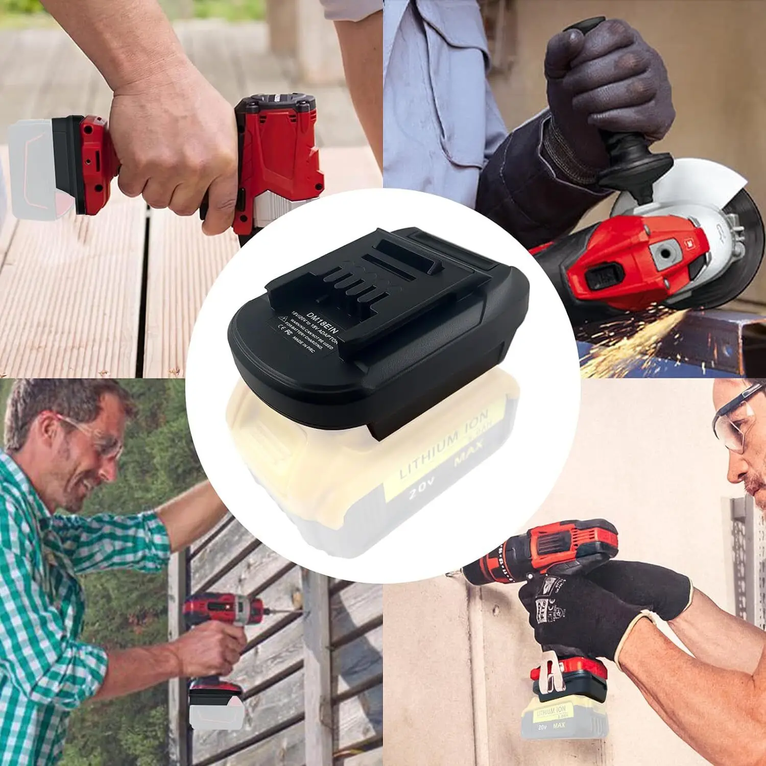 

Адаптер для аккумуляторов Milwaukee на Einhell, конвертер для литий-ионных аккумуляторов Dewalt 20V в инструменты Einhell 18V, для дрелей и электроинструментов.