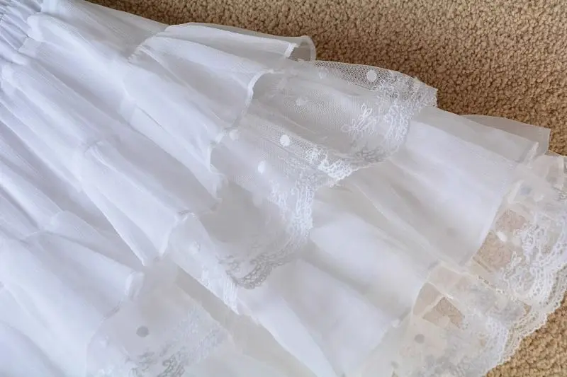 Ballerina Summer Short Skirt for Women with High Waist Slimness and Fluffy Temperament Versatile Solid Color A-line Cake Skirt