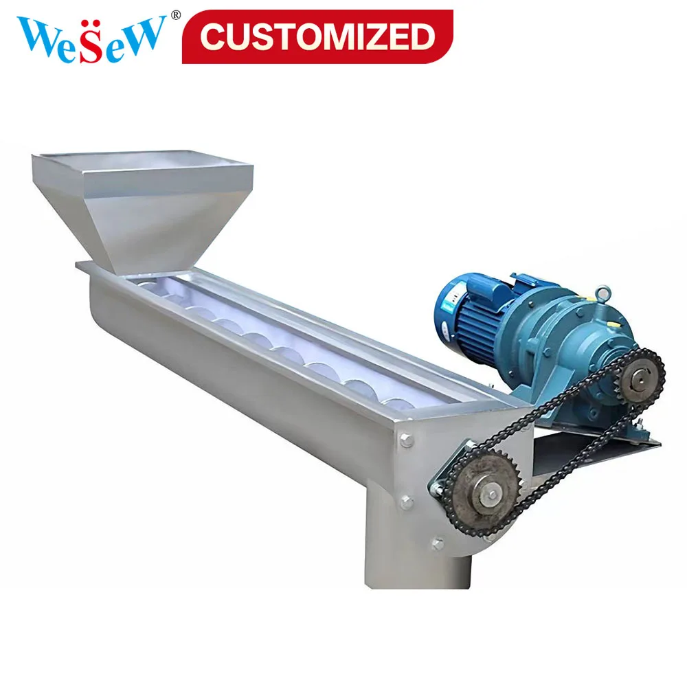Custom mini 100-kilogram 1.5-kilowatt adjustable stainless steel screw conveyor suitable for the food and cement industries