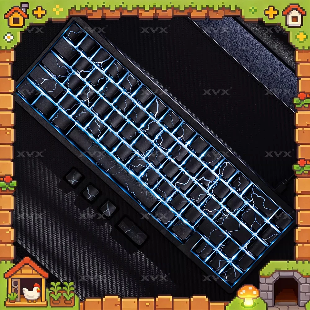 

Клавиатурные колпачки XVX Lightning Stripe 2.0 для ПК, прозрачные, OEM-высота, технология IMD, настраиваемые аксессуары для ПК, подарки