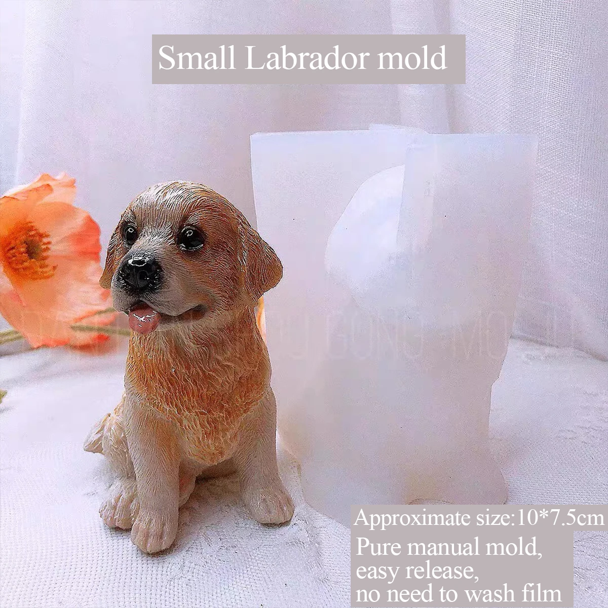 Dog mold for aromatherapy plaster, cute Labrador dog, manual silicone abrasive, DIY