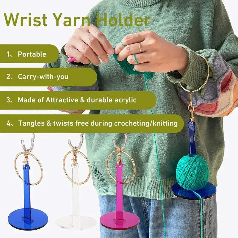 

Portable Wrist Yarn Holder for Crocheting & Knitting No Tangling Yarn Spinner for Yarn Balls and Cake Crochet Kit for Crafters