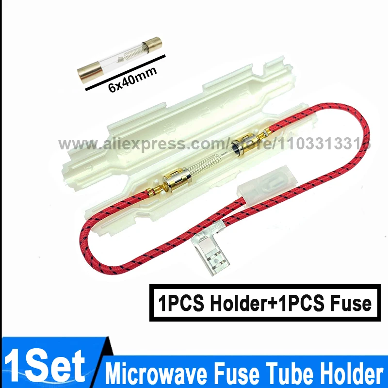 6*40mm Microwave High-Voltage Glass Fuse Tube Holder with wire 5KV 0.6A 0.65A 0.7A 0.75A 0.8A 0.85A 0.9A Glass Fuse Holder