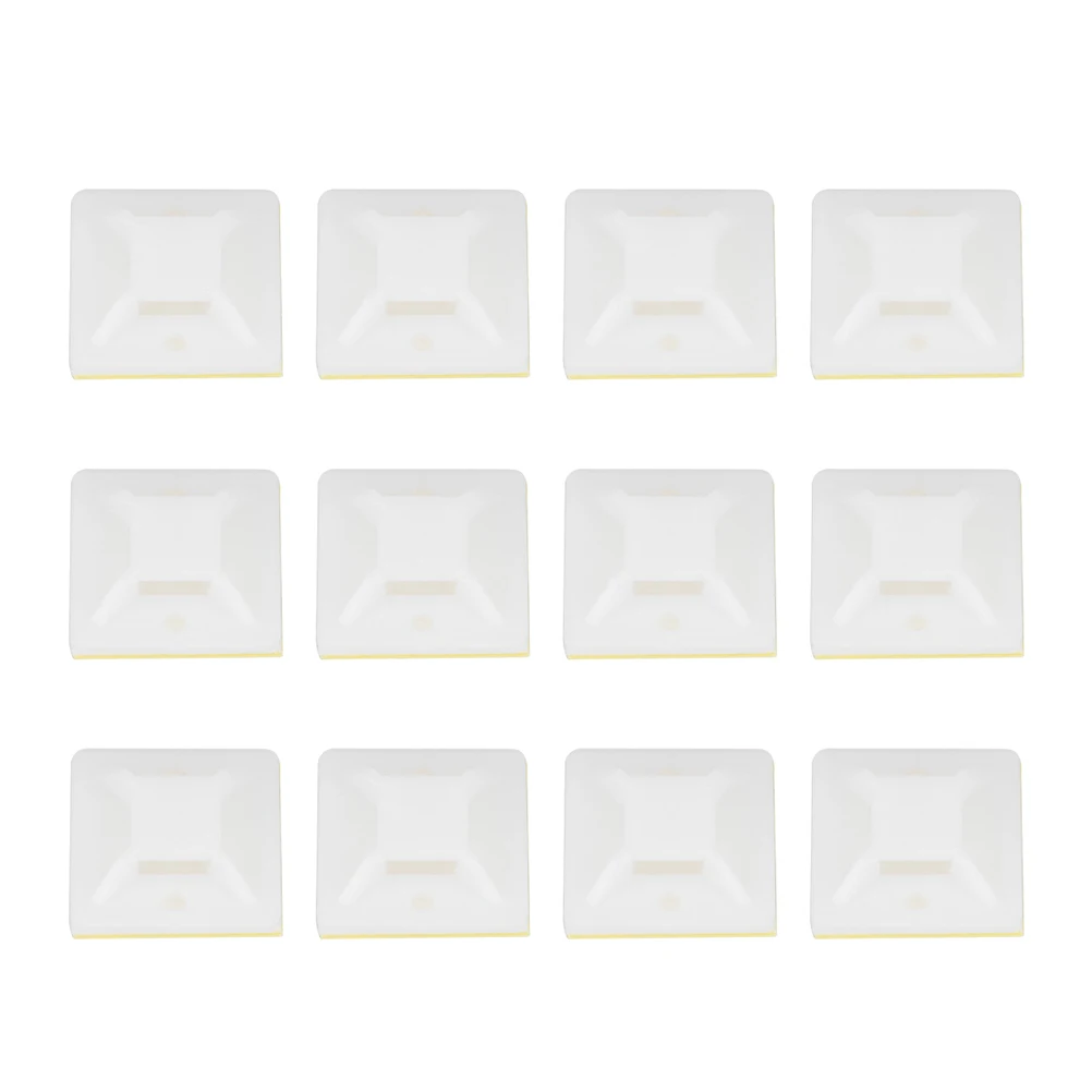 

1000 Pcs White Wire Management Holder Adhesive Backed Zip Tie Zip Tie Adhesive-Backed Mount Holder Organizer Cord Zero