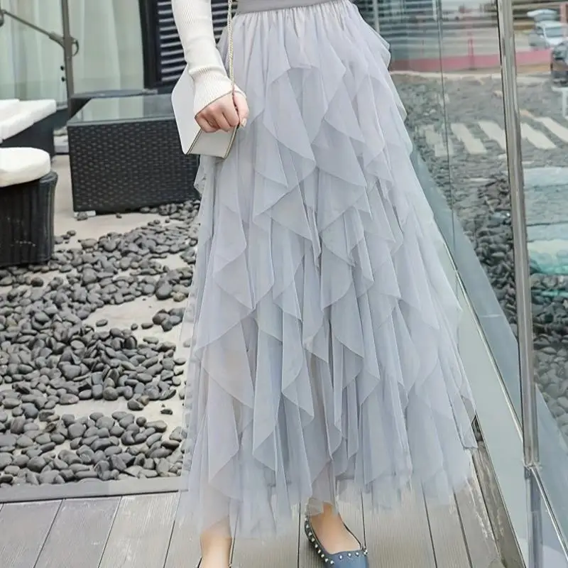 

Юбка миди из фатина с рюшами, H-образный крой, фасон «летучая мышь», средняя талия, с вышивкой, из ПВХ-ткани, другие материалы, 100% шелк, блестящая