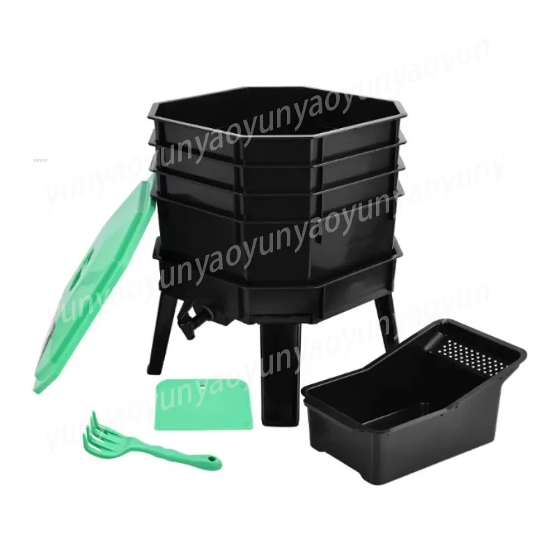 

Вермикомпостер для червей, многоуровневый компостер с дренажным поддоном для кухонных отходов, без запаха, для домашнего садоводства