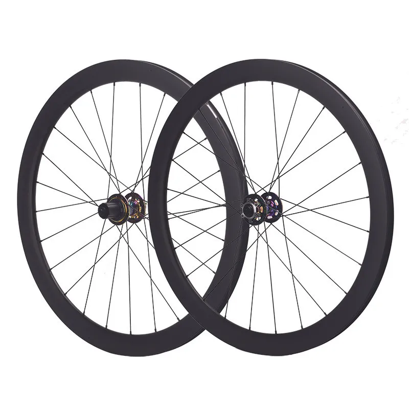 

700C RUJIXU Carbon Fiber 46MM Rim Five Perrin Disc Brake 24 Hole Super Loud HUB Road Disc Brake Wheel Set