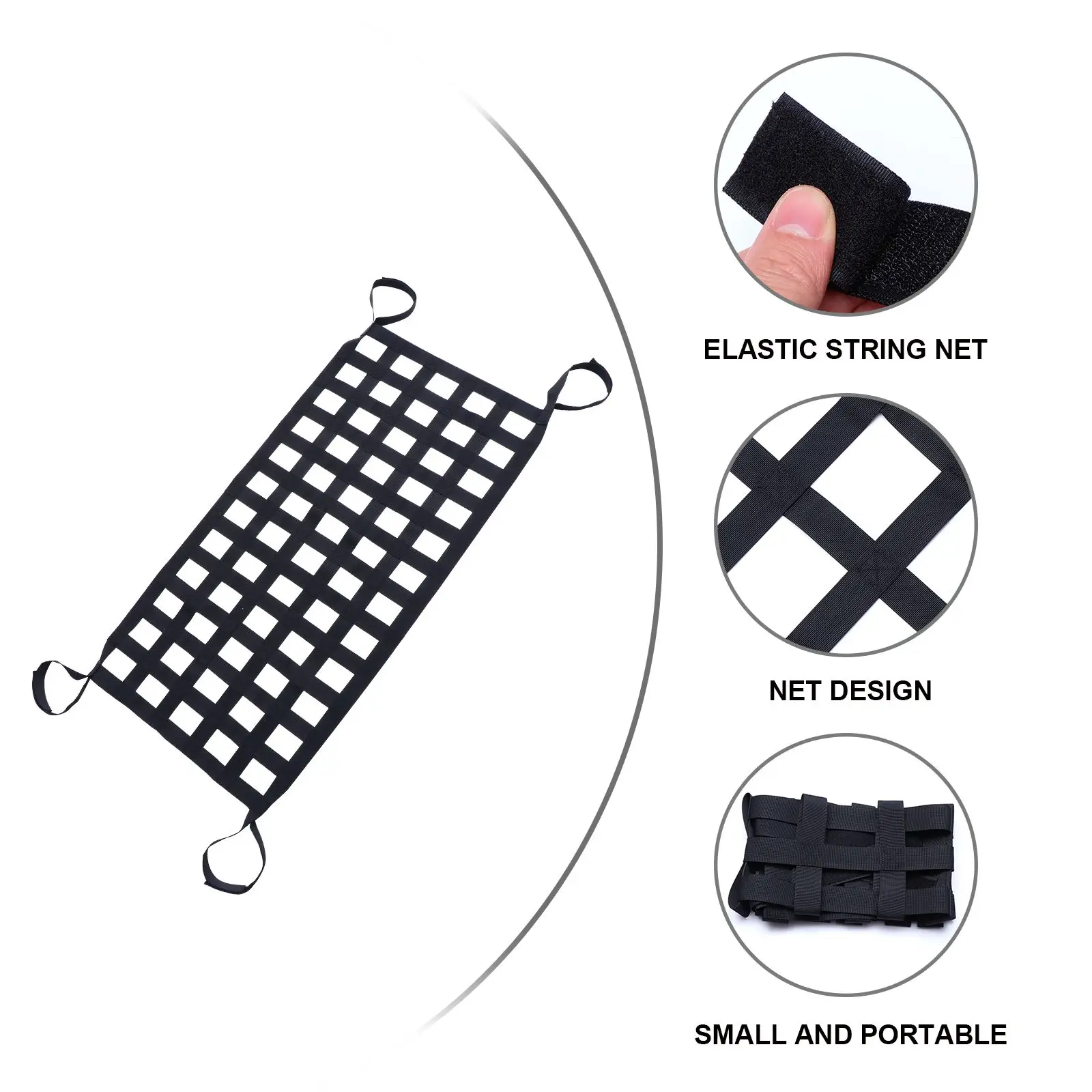 

1pc Car Roof Storage Net Multifunctional Weaving Organizers High Quality Fabric Elastic String Car Truck Accessories Instant