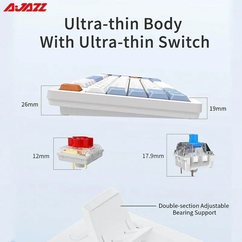 

Ajazz AKP815 81 Keys Wired Gaming Mechanical Keyboard RGB Backlit Gaming Keyboard LCD Color Screen Ergonomic Game Laptop Desktop