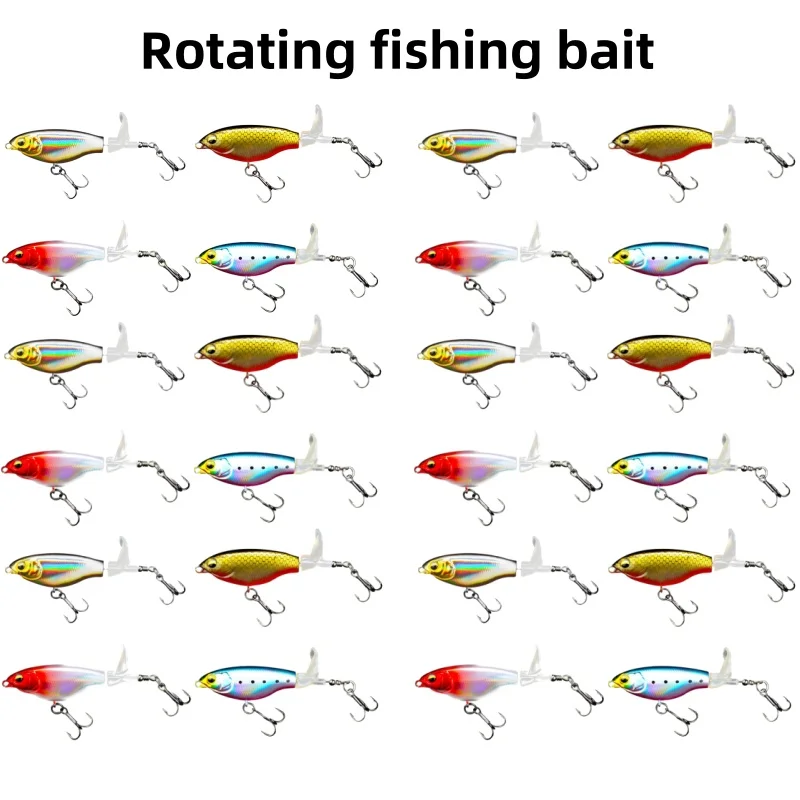 Rotating Bait, Double Snail Design, Artificial Bait, Hard Bait 6.5g Bait, Fishing Bass Mandarin Fish Tail Spinner Sea Fishing ﻿