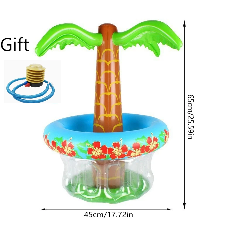 

Надувной держатель для напитков в виде кокосовой пальмы, декор для гавайской летней вечеринки у бассейна, ведерко для льда, поднос для напитков с надувными аксессуарами