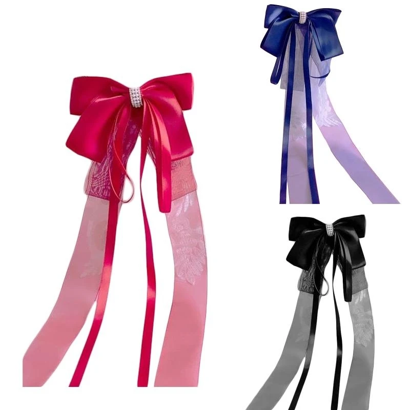 

Lovely Hair Clips for Girls Non Slip Hair Barrettes for Photoshoot Ribbon Bowknot Design Hair Pins 15UB