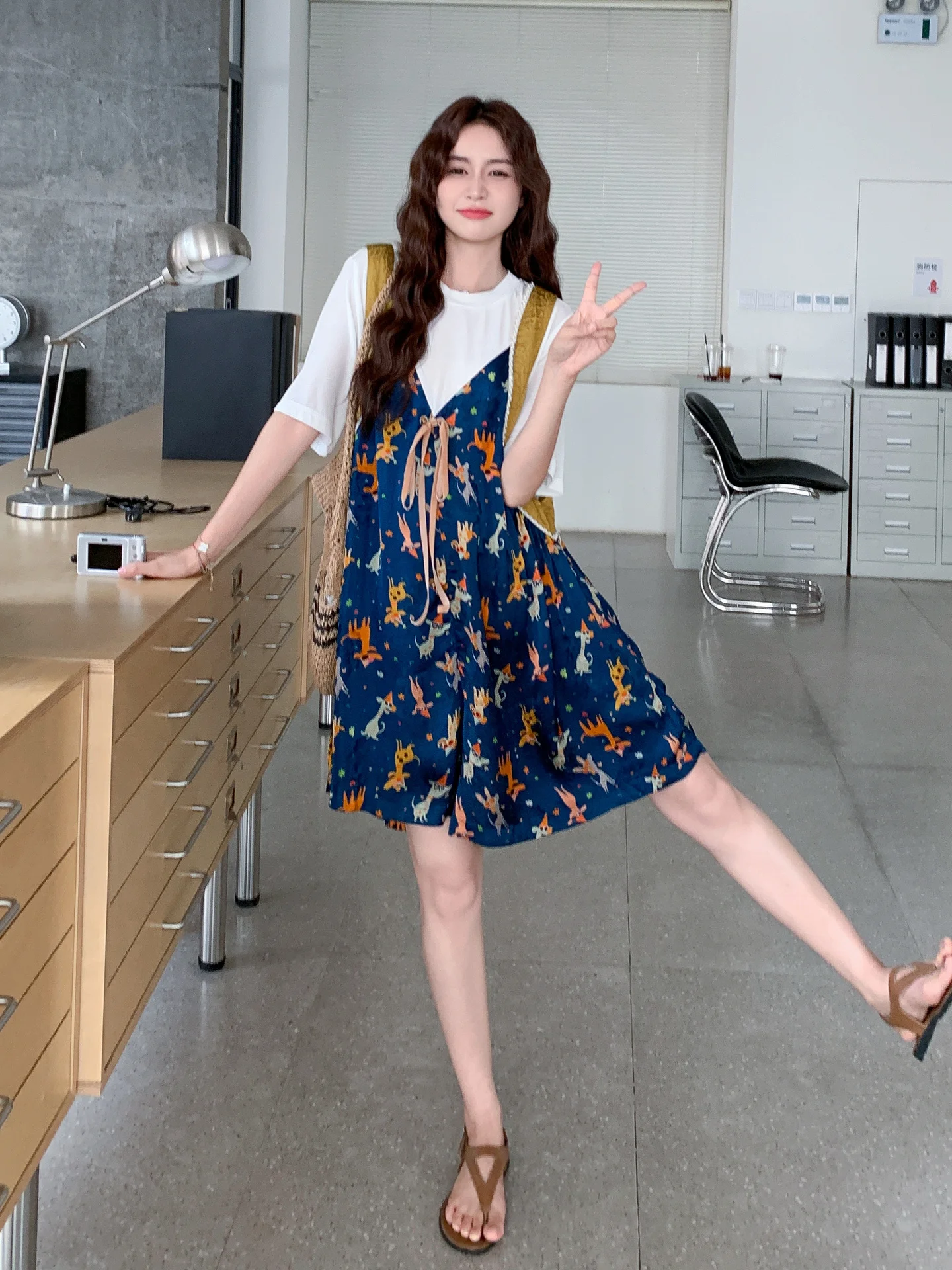 Color Blo Youthful or Suit Women's High Waist Wide Leg ort Pants Jumpsuit Fake Two-Piece Summer New Sle Ele