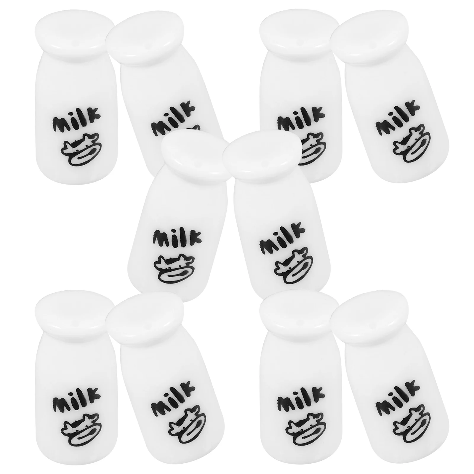 

10 Pcs Milk Bottle Decoration Creative Figurines Micro Landscape Dollhouse Statuette Tiny Resin Miniatures DIY Accessories
