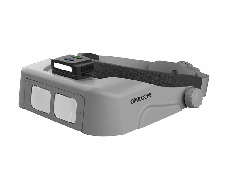 SmartPro Optiloope LED-Stirnbandlupe, USB wiederaufladbar, 1,75 x 3,5 x optische Glaslinsen, Freisprechvergrößerung, Headset-Lupe – Detail 3