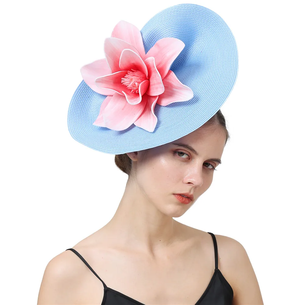 Kenducky Wedding Big Fascinator Hats For Women Millinery Banquet Headpiece Hair Clip Flower Fashion Party Headwear Headbands