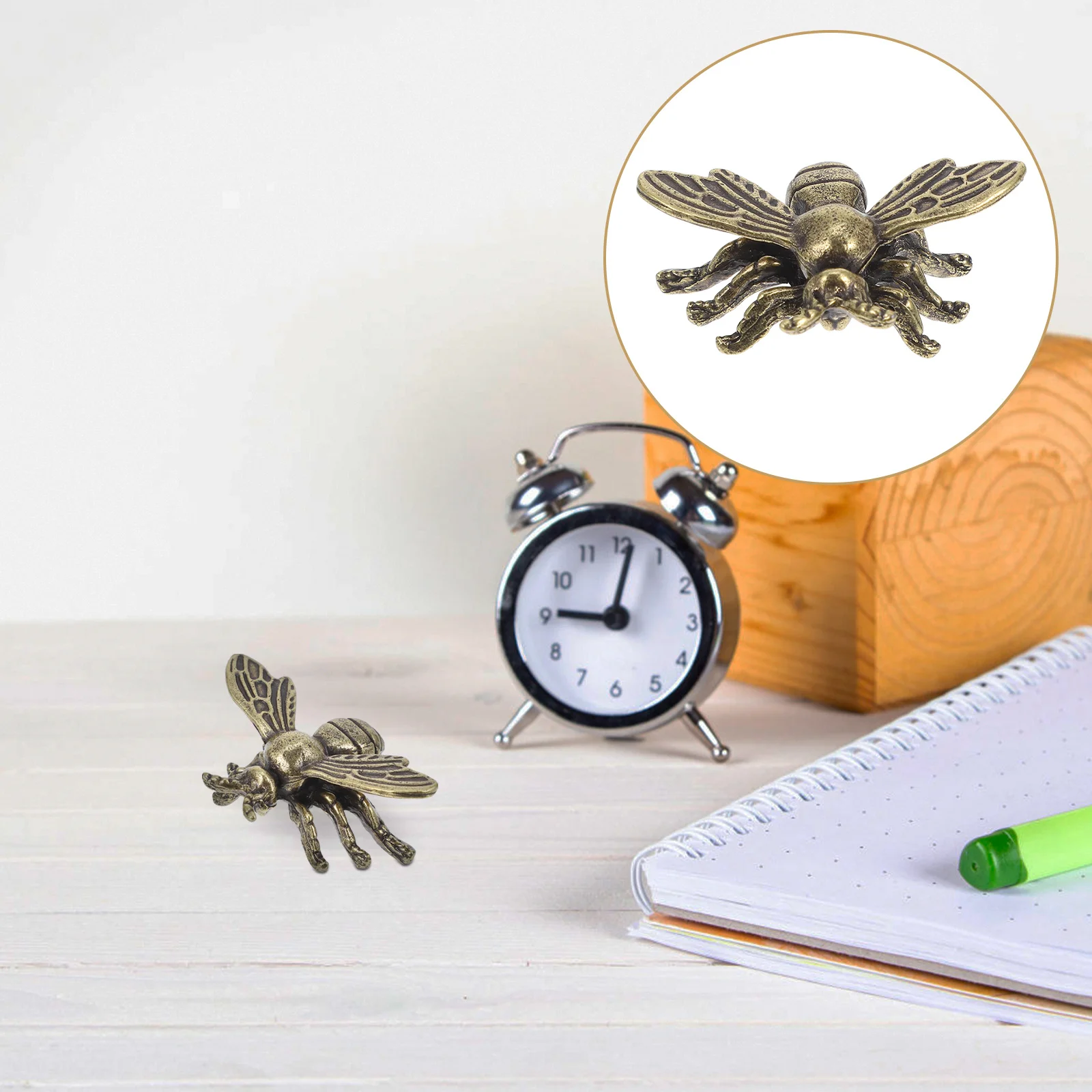 

3pcs Brass Craft Bee Gold Home For Living Room Bedroom Bookshelf Table Decor Vintage Shelf Accessories Golden Brass Bee