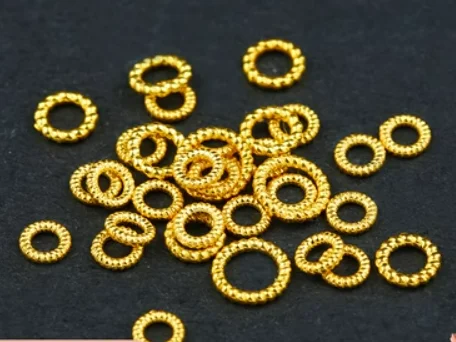 18k gold spacers for bracelet au750 jewelry parts gold beads twisted spacers 2.5mm 3mm 4mm 5mm