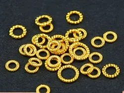 18k gold spacers for bracelet au750 jewelry parts gold beads twisted spacers 2.5mm 3mm 4mm 5mm