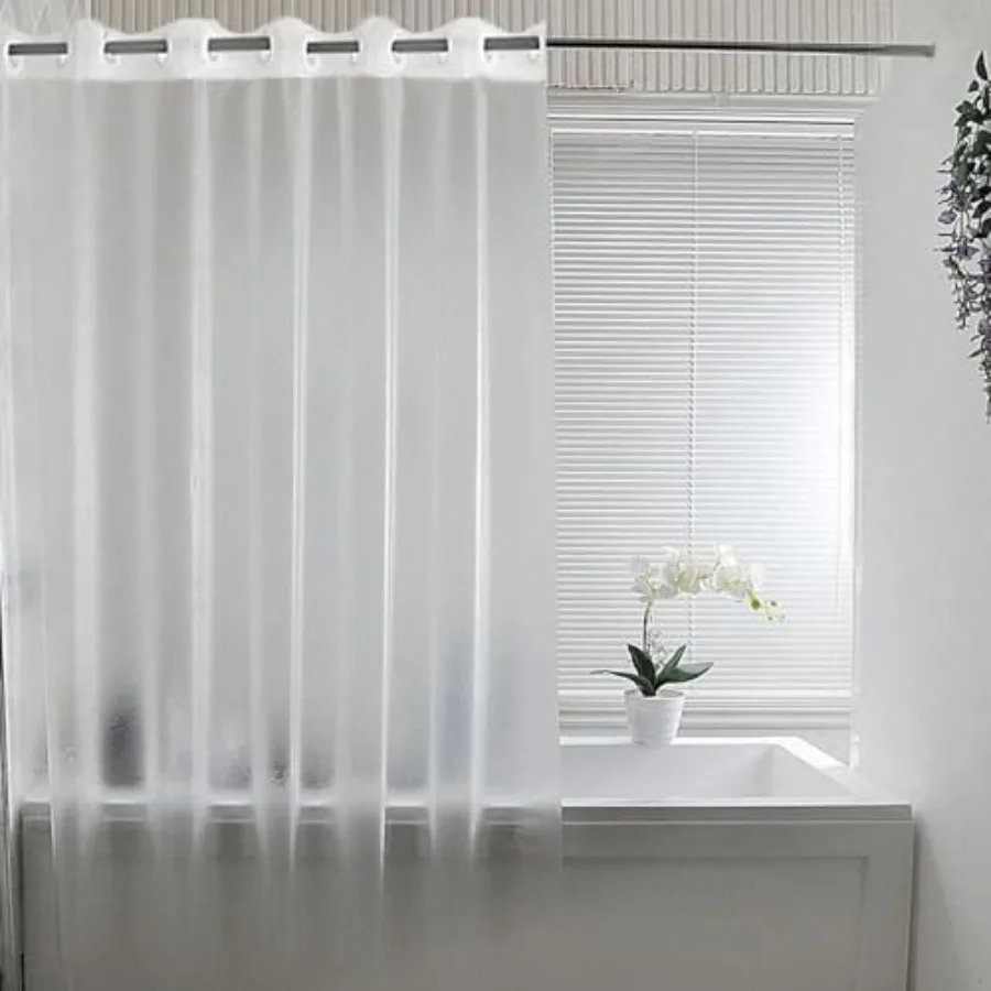 

No Hooks Needed Waterproof Shower Curtain Liner PEVA 72" x 78" Hookless for Bathroom Shower Curtains 3D Silk