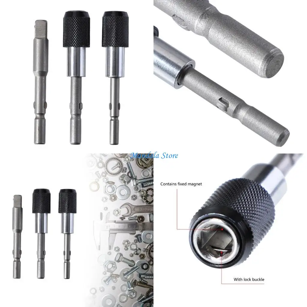 

U2JC Locking Extension Bar Set for Power Tools - 3 Pieces of Hardened Chrome Vanadium Steel with Stainless Steel Socket