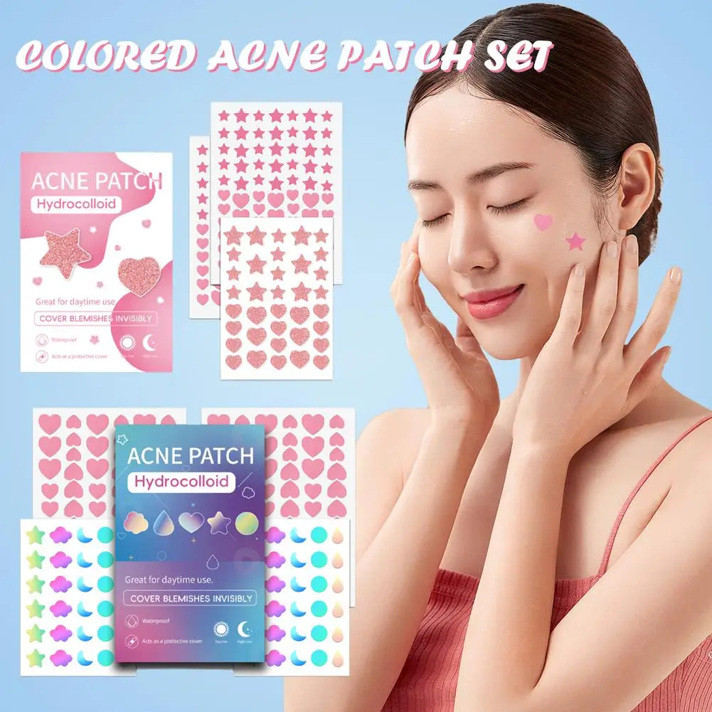 

Colorful Star Heart Pimple Patch Acne Invisible Acne Skin Spot Face Tools Concealer Beauty Removal Care Stickers Makeup D0Y2