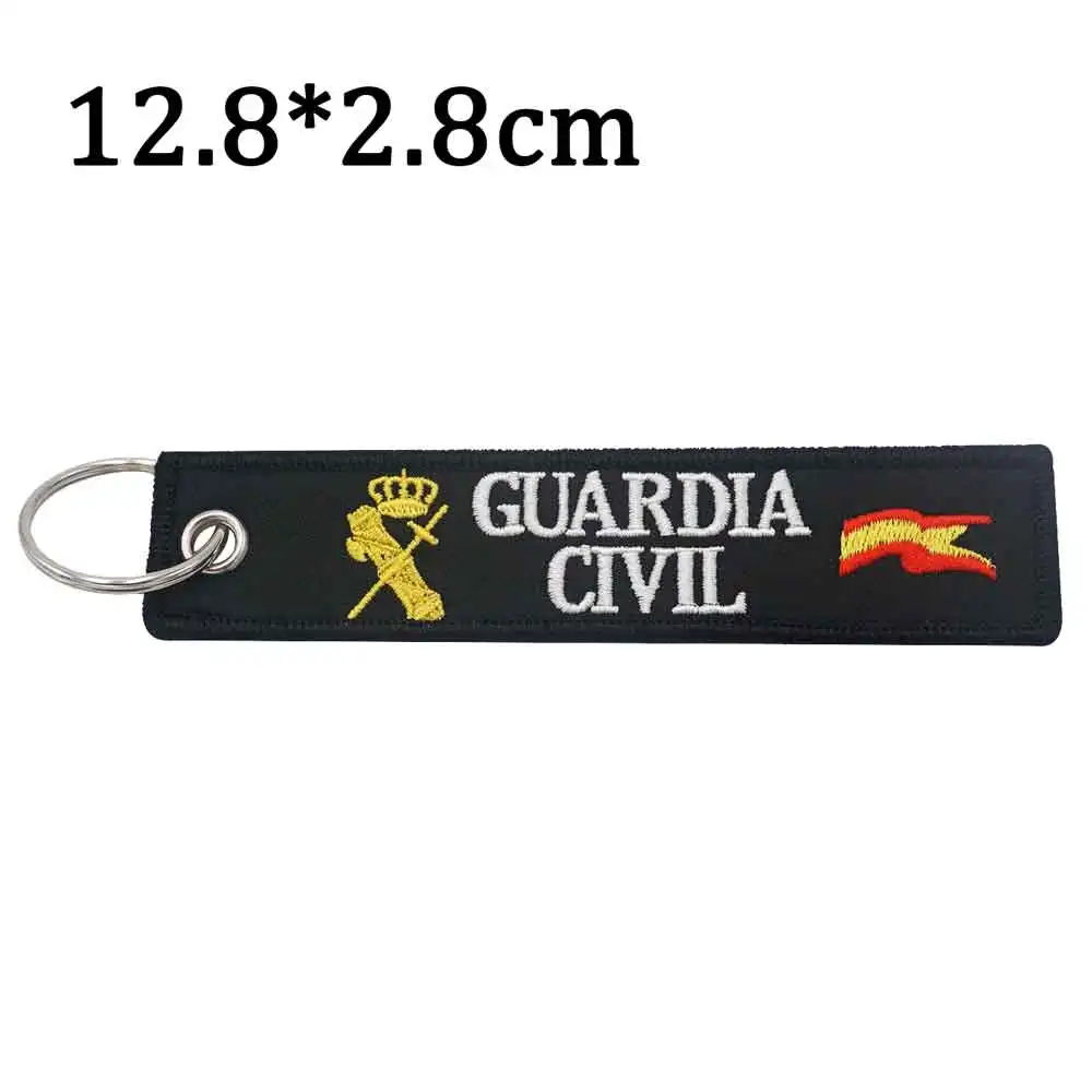 Spain Guardia Civil Embroidery Keychain with Keyring