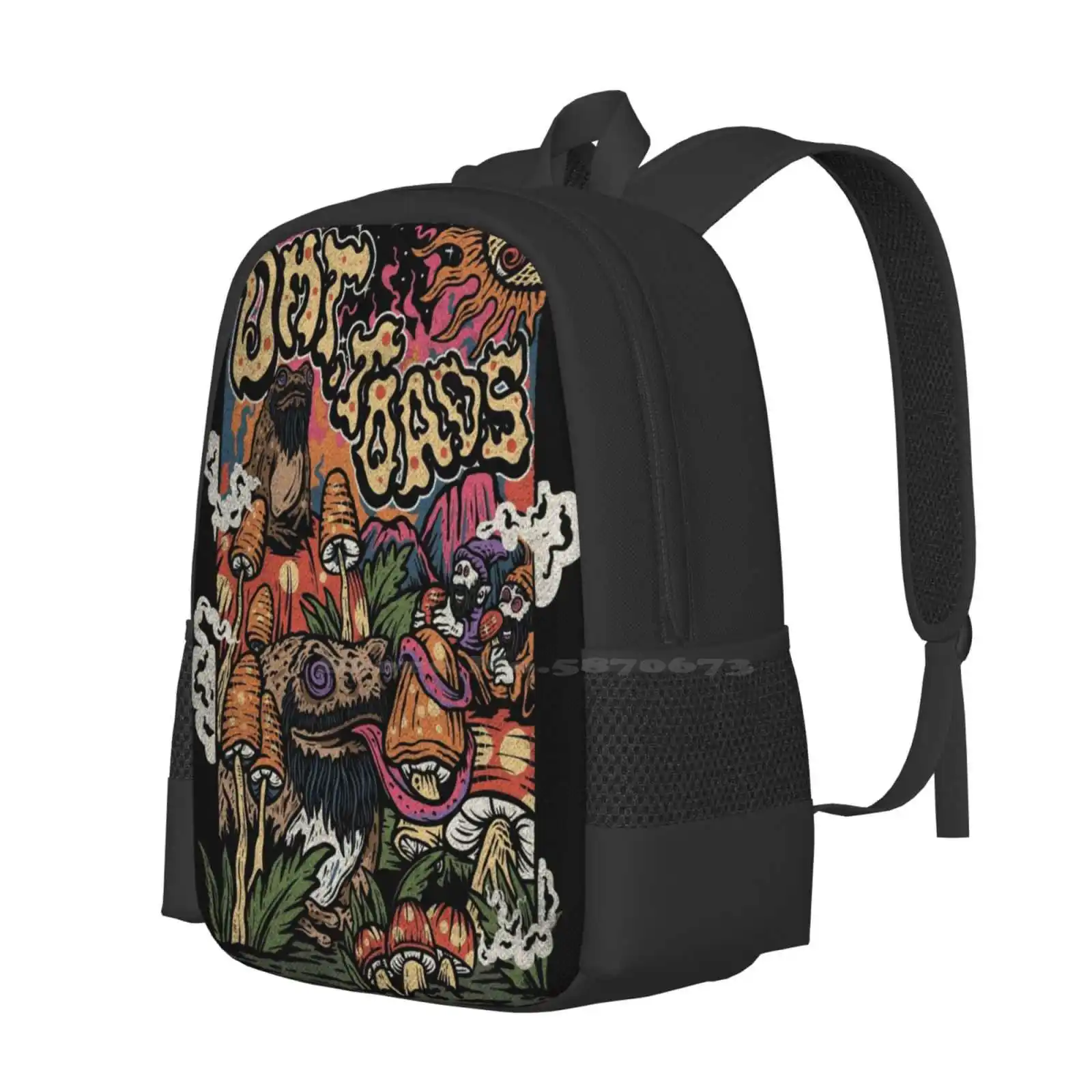 Dmt Toads - Psychedelic Trippy Rave Art, Magic Mushrooms, Lsd, Mckenna, Rogan Hot Sale Schoolbag Backpack Fashion Bags Dmt