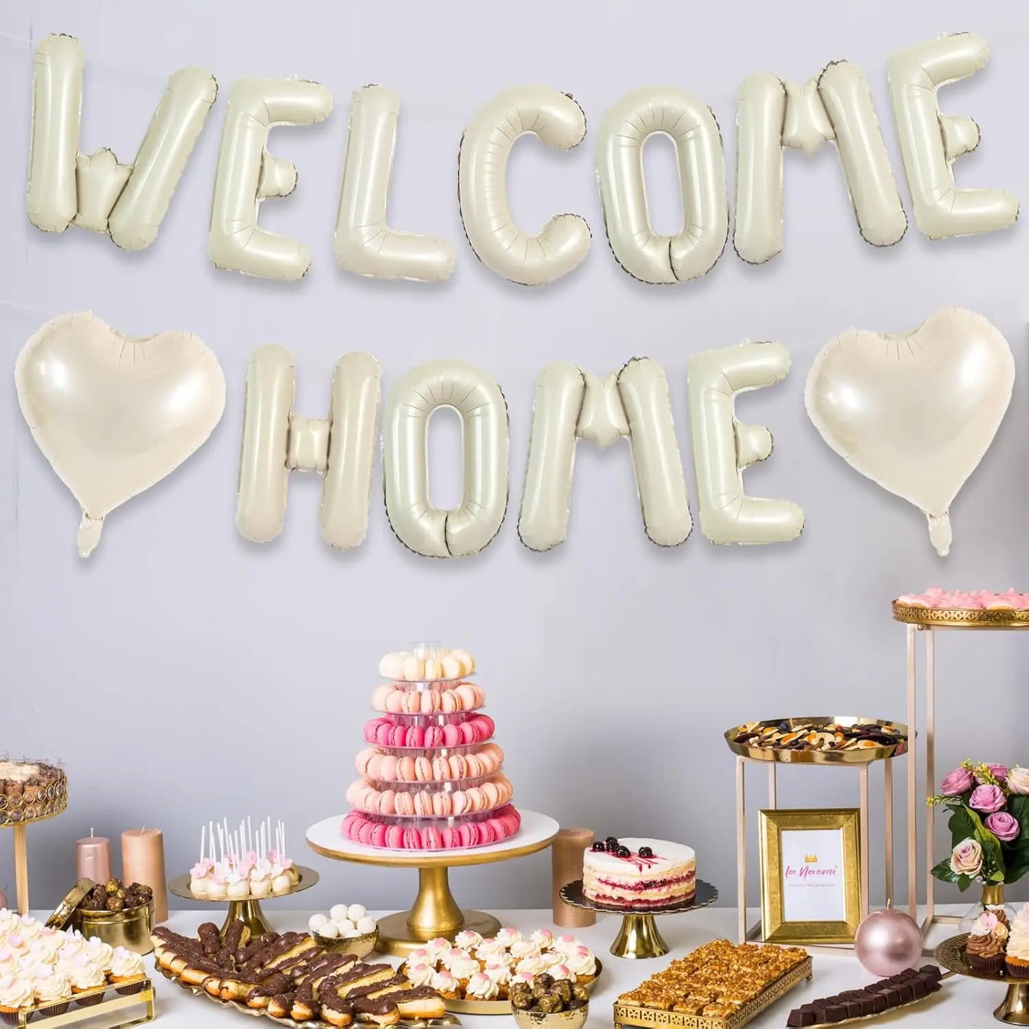 13 Stück Gold Silber Weiß Creme Willkommen Zuhause Herz-Folienballons für Heimparty-Dekoration Luftballons