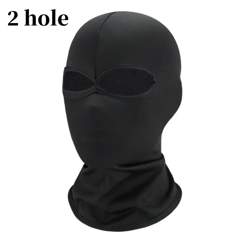 Zwart Full Face No Hole Cover Hoed Vrouwen Mannen Leger Tactische Cs Bivakmuts Cap Sun Uv Bescherming Fiets Motorfiets Multi-Hole Ski Masker