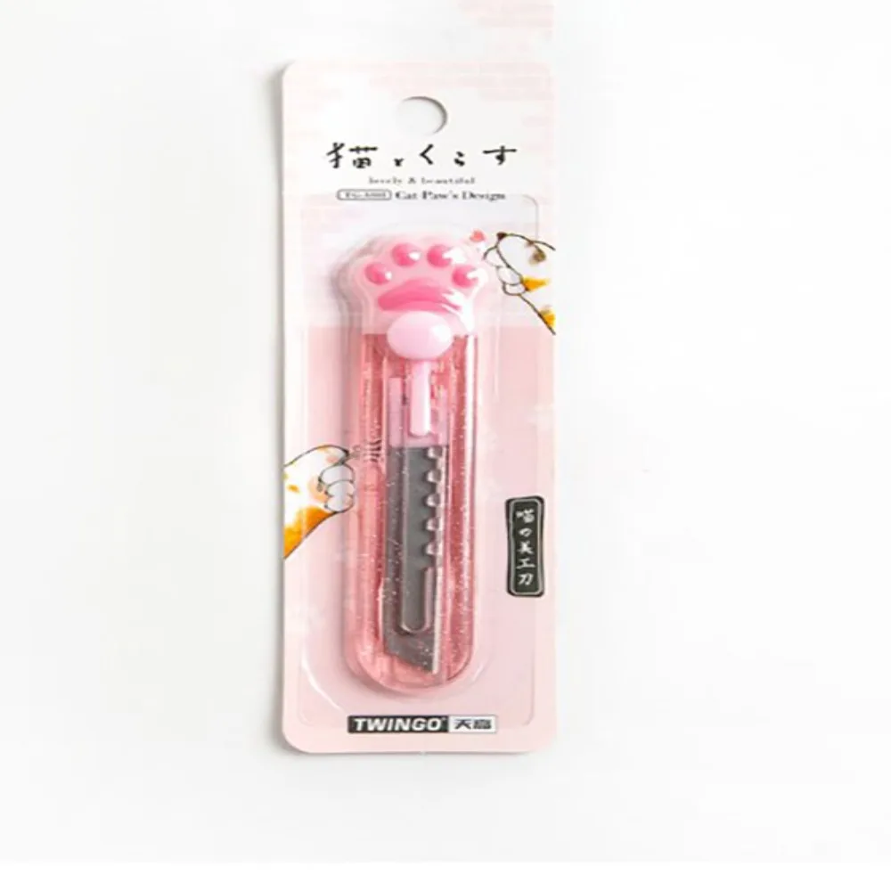 Portable Ps Cat Paw Art Utility Knife Transparent Sharp Blade Paper Cutter Blade Stationery Stationery