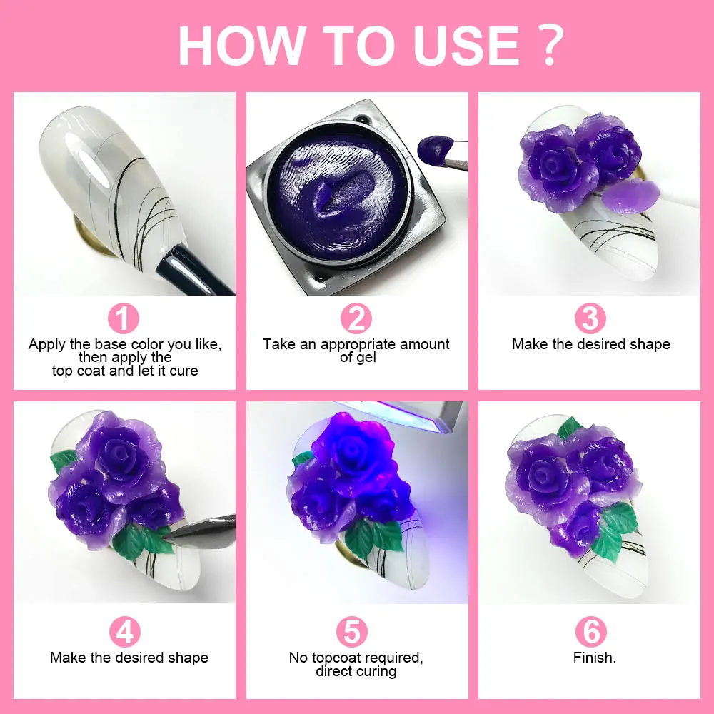 LIMEGIRL 12 لون نحت أنماط هلام مسمار الفن ثلاثية الأبعاد UV جل الاكريليك نحت DIY بها بنفسك الزهور تصميم اكسسوارات لأداة مانيكير