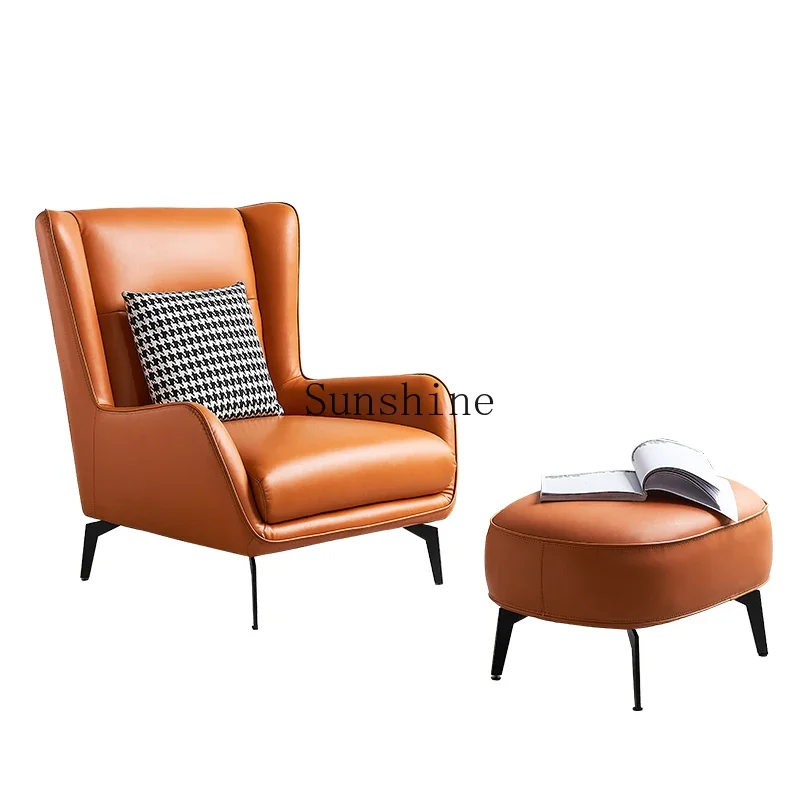 Snail single sofa chair lazy light luxury leather simple balcony leisure chair  FT