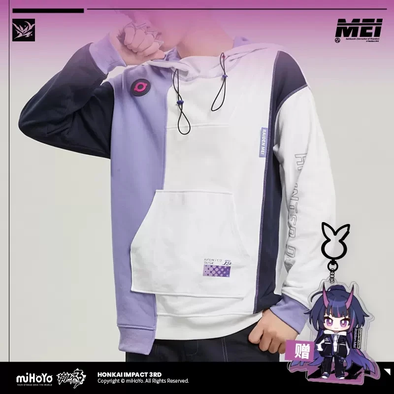 Pre-sale: 3D Amine Game Honkai Impact 3 COSPLAY HERRSCHER OF THUNDER Mei HAUNTED DUSK Series Theme Hooded Sweater Couple Top