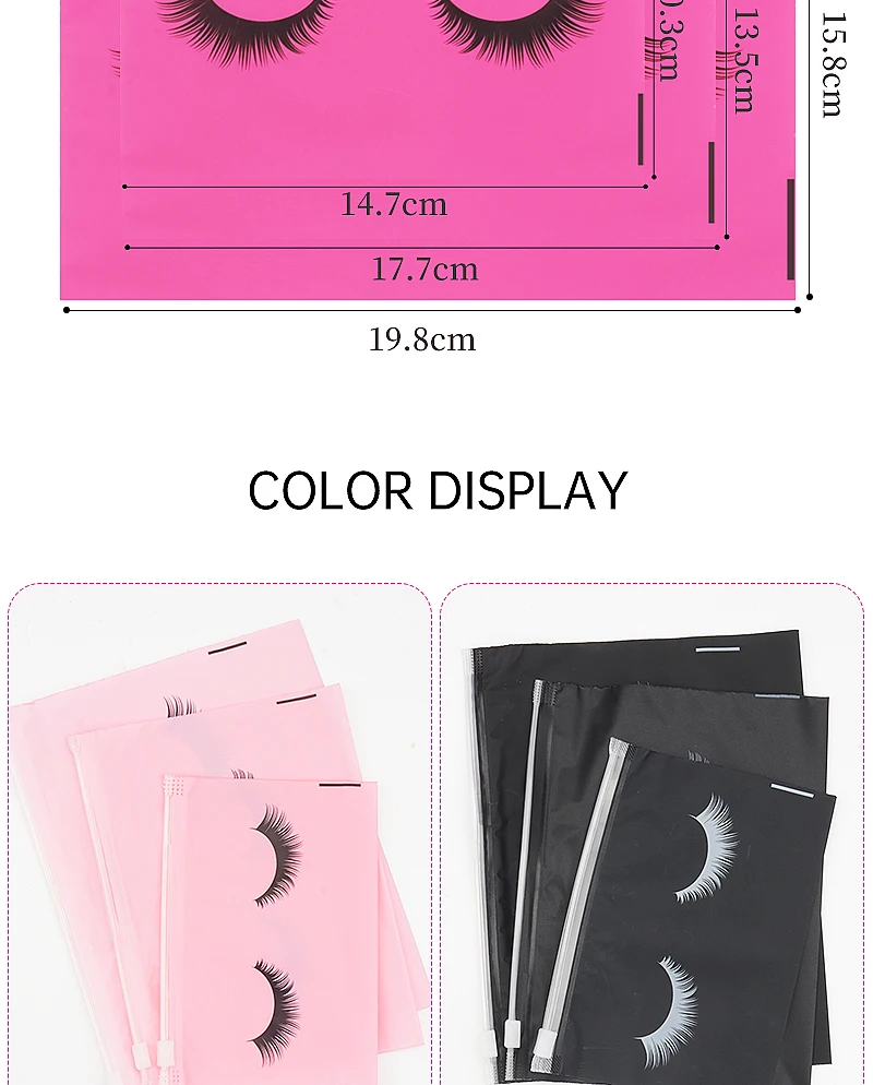10 stücke Wimpern Nachsorge Taschen Mit Reißverschluss Kulturbeutel Make-Up Tasche Kosmetische Reise Schönheit Werkzeug Verpackung Lash Verlängerung Liefert – Detail 3