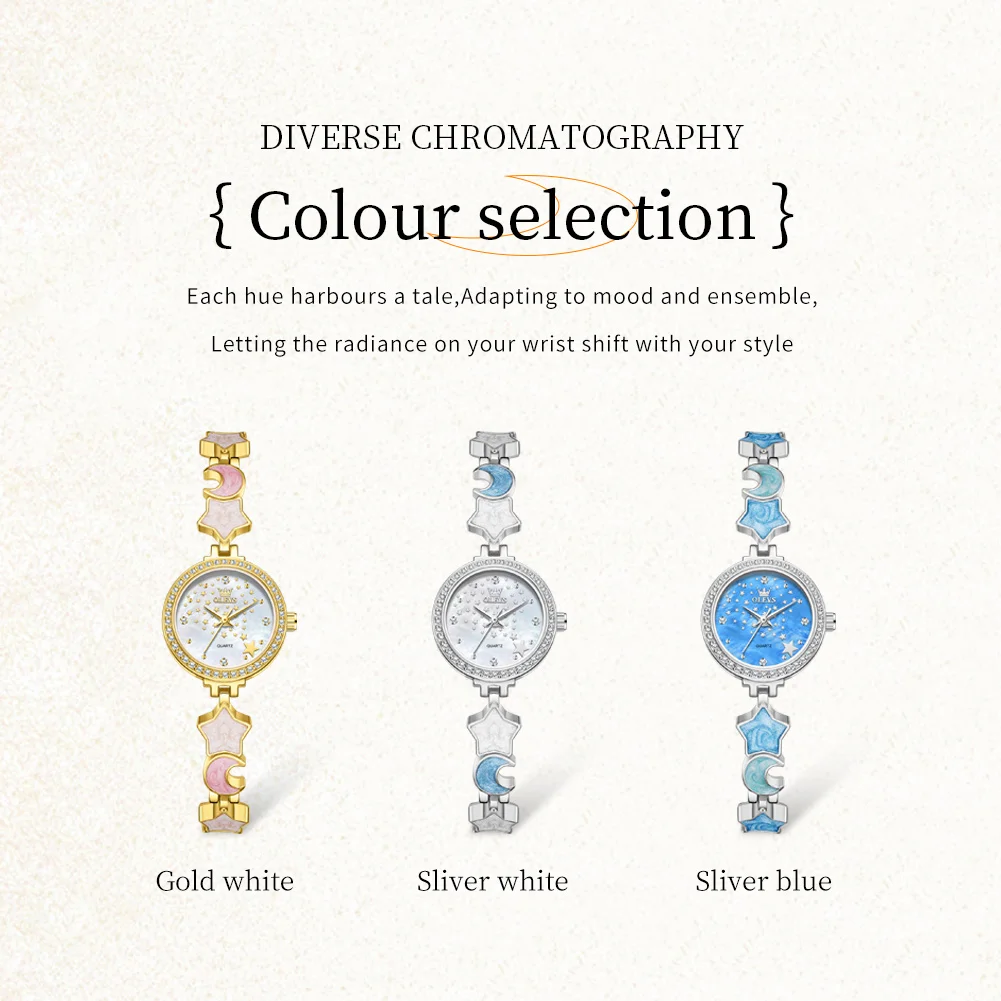 OLEVS جديد 5665 ساعات للنساء أنيقة فاخرة الأصلي ساعات كوارتز مقاوم للماء مضيئة السيدات السيدات ساعة Reloj #6