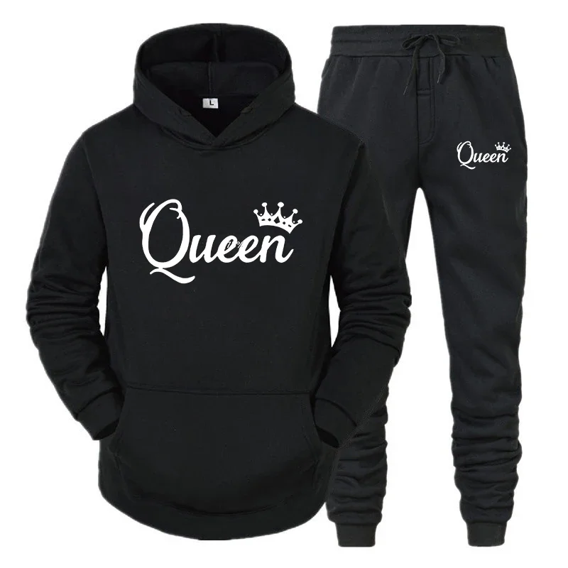 King Queen e King Hoodie com capuz para homens e mulheres, Y2k, Y2k, mangá