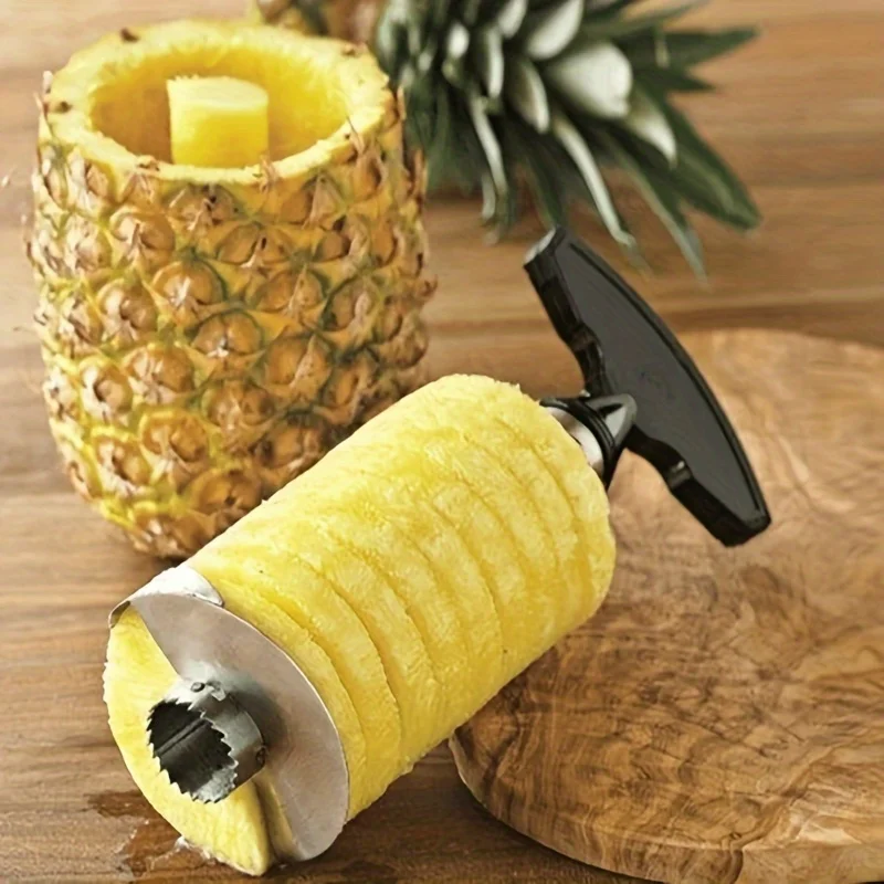 Cortador de frutas de acero inoxidable: hoja ajustable para piña, sandía, mango. Ergonómico y duradero para el hogar y el restaurante.